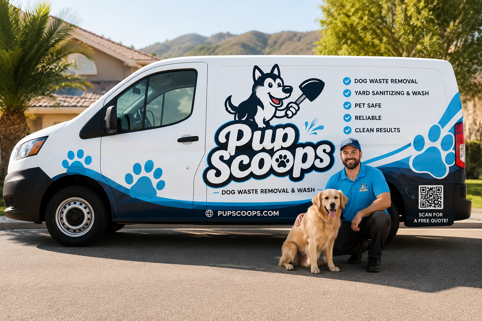 Dog waste cleanup for a public park